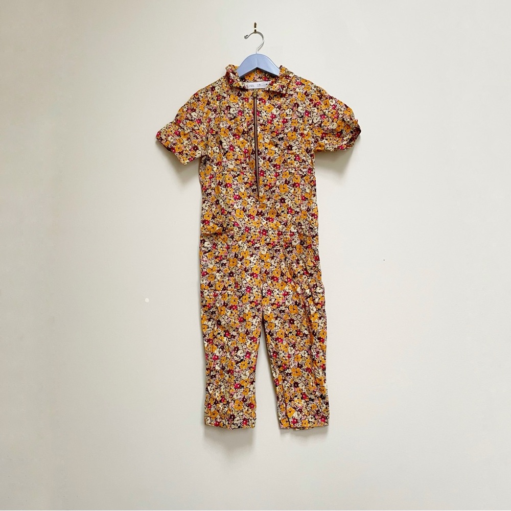 Floral Zip-Up Dungarees